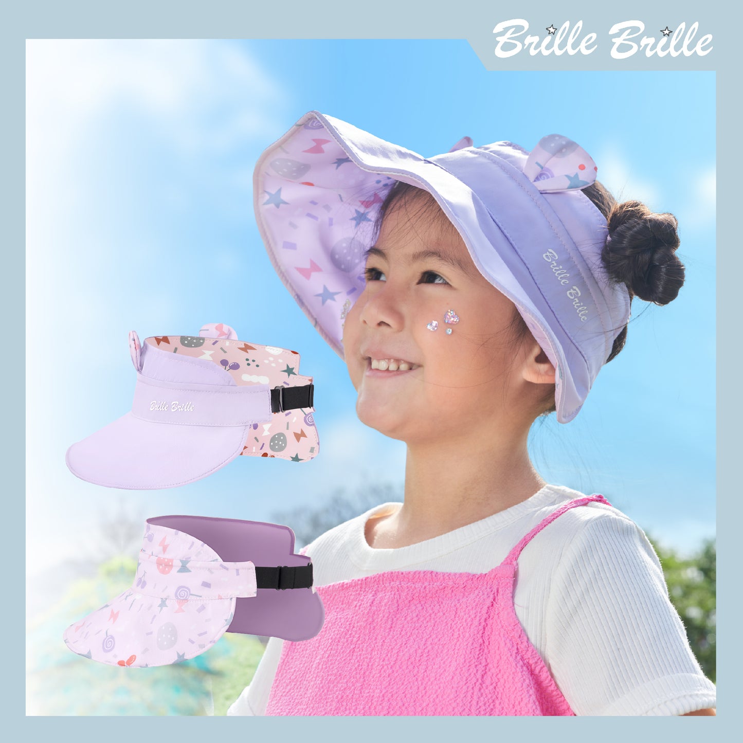 《貝殼系列》防曬親子款雙面中空帽-繽紛跳跳糖