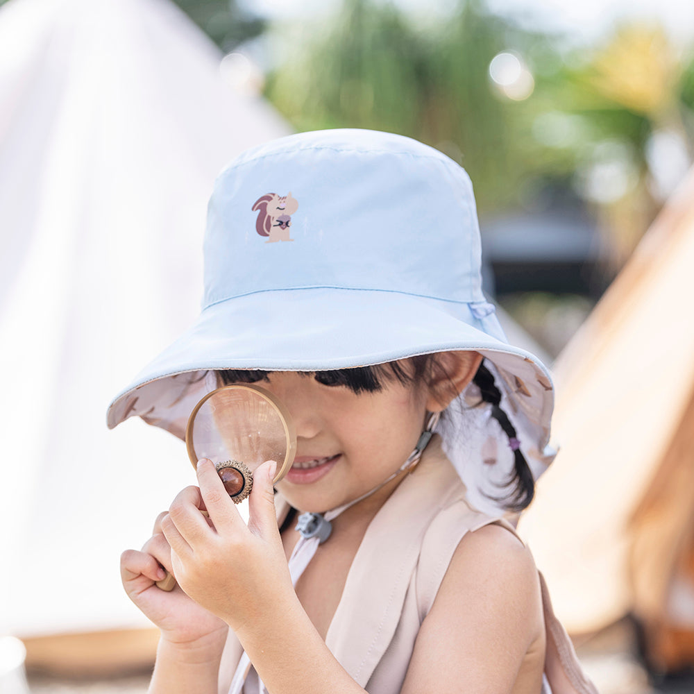 新品《魟魚系列 Manta Ray》頸部防護 兒童防曬帽加長型 -薄荷栗子