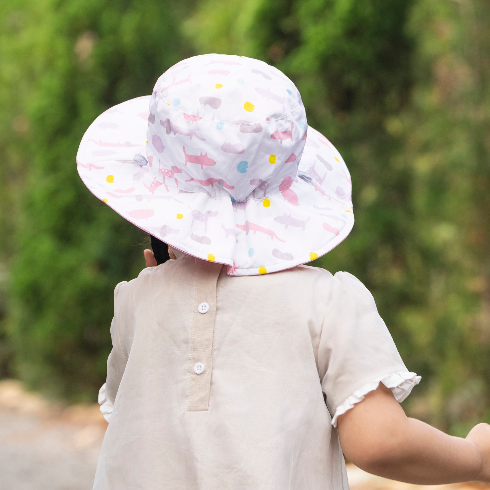 新品-BrilleBrille兒童雙面防曬帽 - 繽紛夢徑