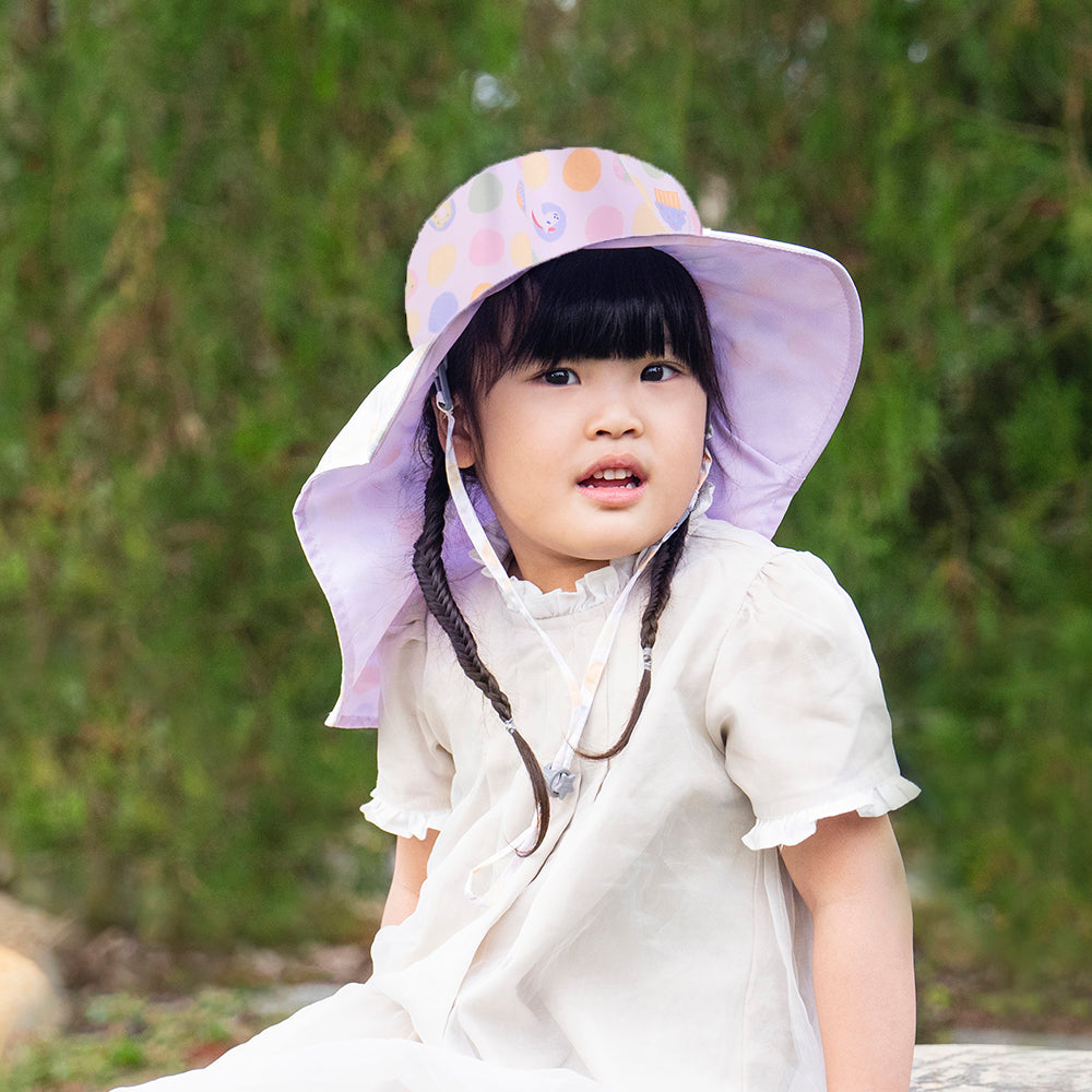 新品《魟魚系列 Manta Ray》頸部防護 兒童防曬帽加長型 -夢幻下午茶