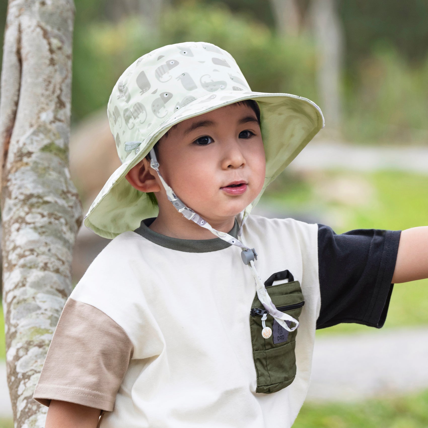 新品-BrilleBrille兒童雙面防曬帽 - 忍法．變色流