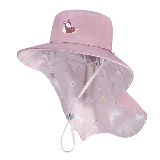 新品《魟魚系列 Manta Ray》頸部防護 兒童防曬帽加長型 -班比花園
