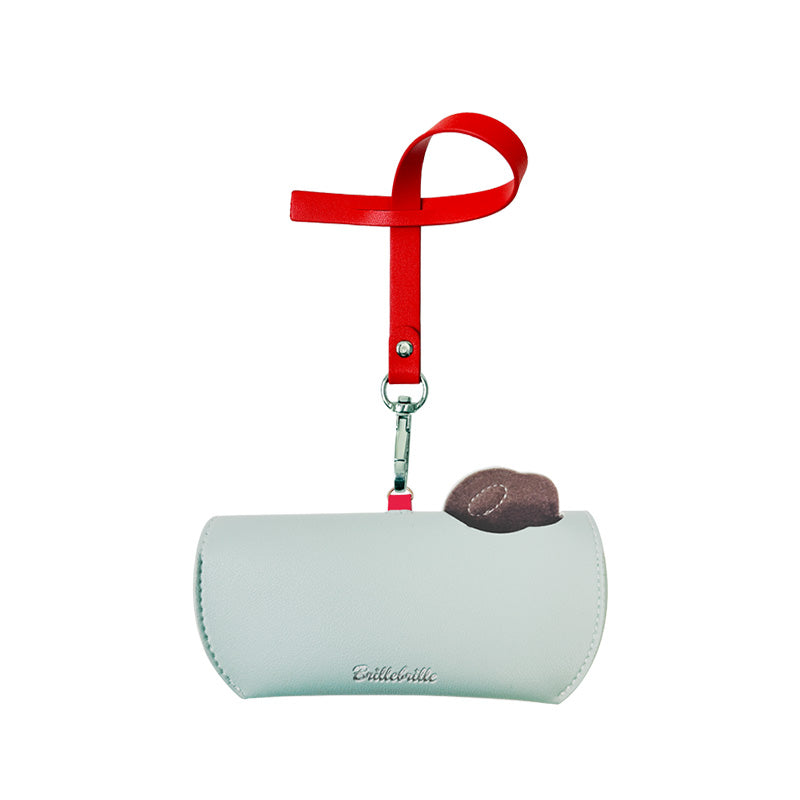 帶我走隨行眼鏡皮套/ 掌上型皮革收納包 附贈手攜式吊環 -保羅月光綠(恐龍)