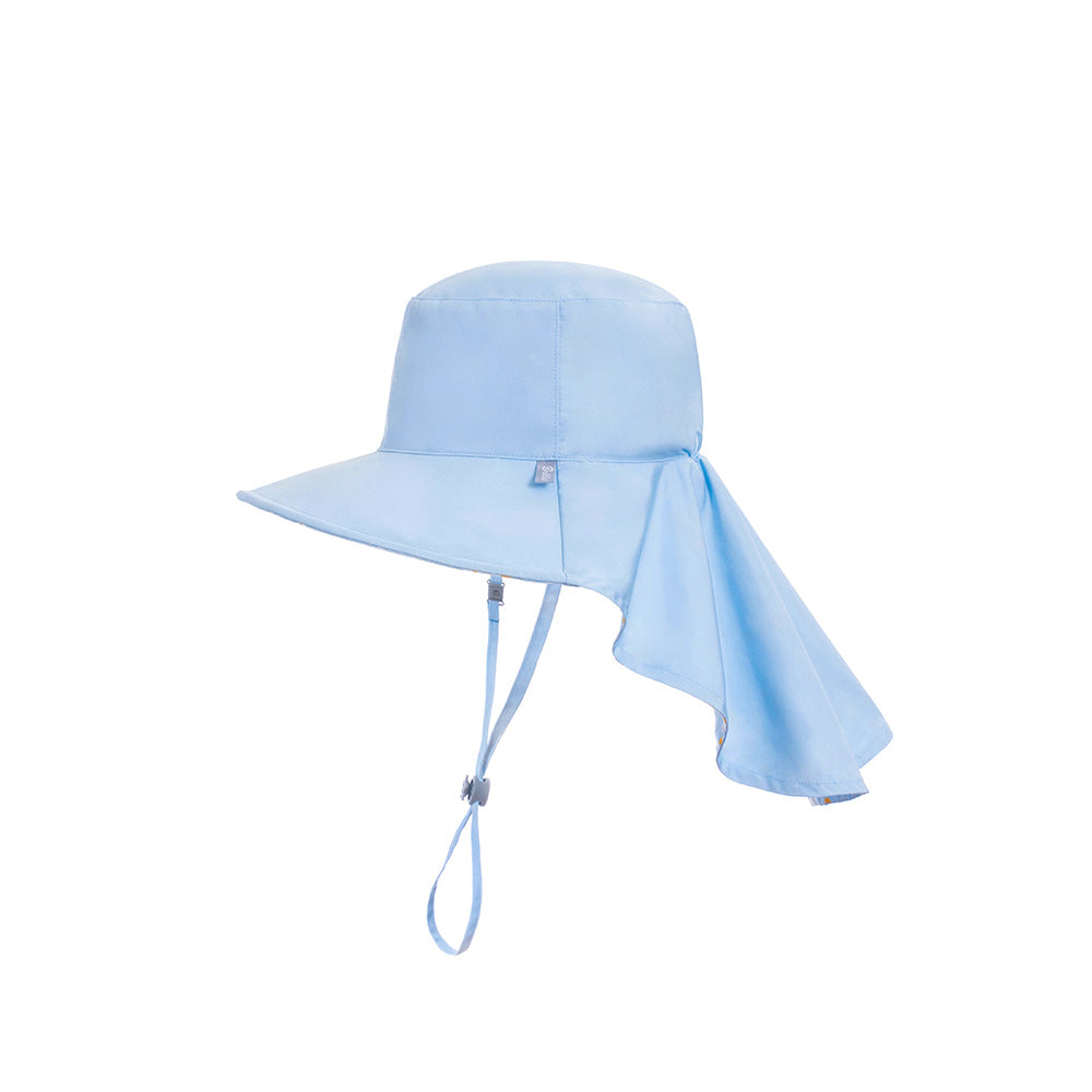 《魟魚系列 Manta Ray》頸部防護 兒童防曬帽加長型 -企鵝芒果冰